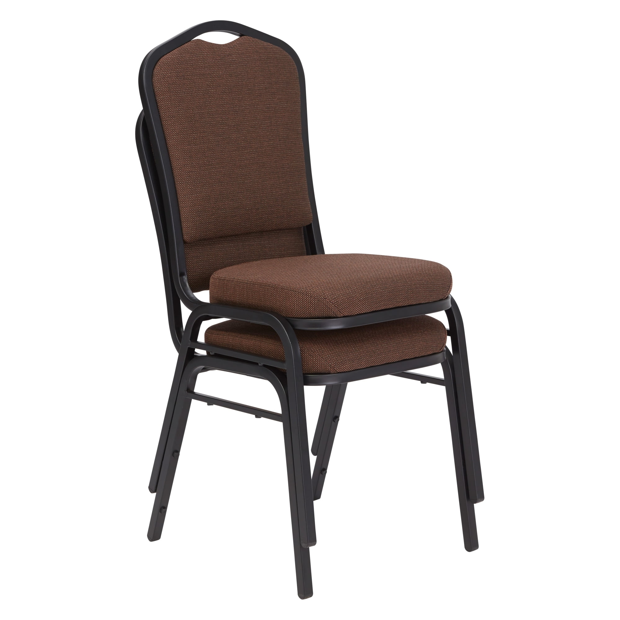 National Public Seating 9300 Series Deluxe Upholstered Banquet Chairs, Chocolatier/Black, Pack Of 2 Chairs