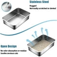 thumbnail image 4 of Stainless Steel Cat Litter Box - Medium to Large Indoor Metal Litter Pan Tray, High Sided, Easy to Clean No Stick Rustproof Odorless Pet Toilet for Cats Kitty Rabbit (Silver, 17.7" x13.8" x6"), 4 of 8