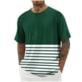 thumbnail image 5 of Big & Tall T-Shirts for Men M-5X Plus Size Short Sleeve Crewneck Tees Tops Mens Casual Stripe Printed Pullover Drop Shoulder Tshirts Shirts, 5 of 5