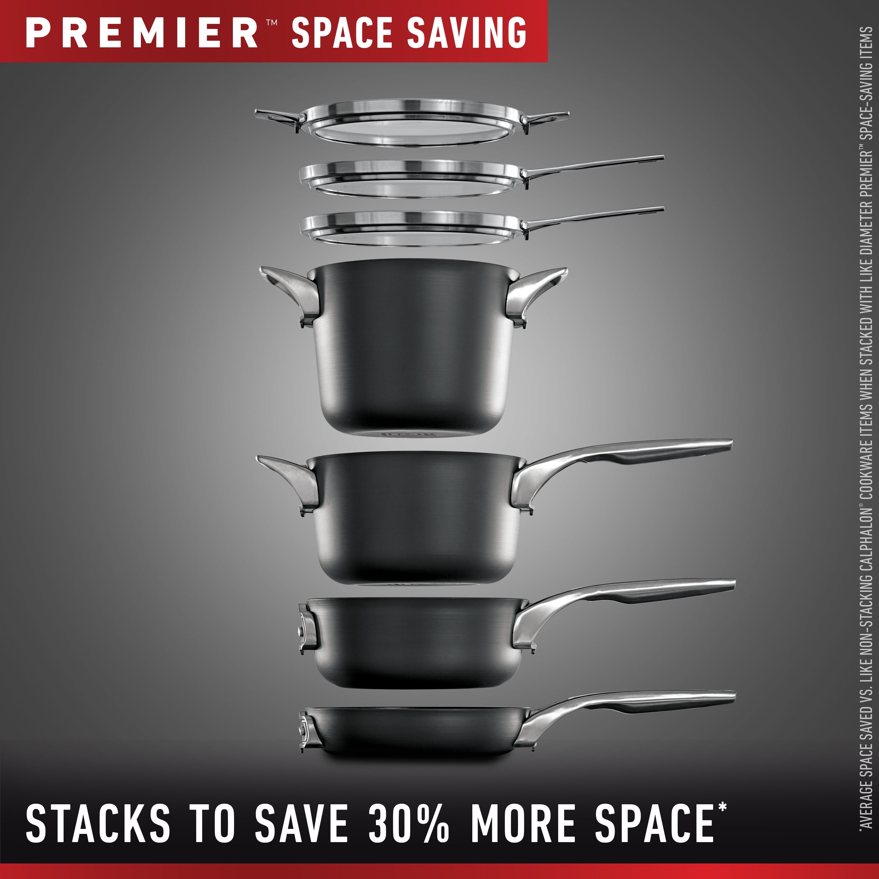 Calphalon Premier Space Saving Stainless Steel 15 Piece Set 2010639 - The  Luxury Home Store