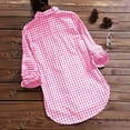 thumbnail image 6 of Plaid Collared Long Sleeve Button Down Shirt for Women Comfortable Linen Blend Casual Tops, 6 of 6