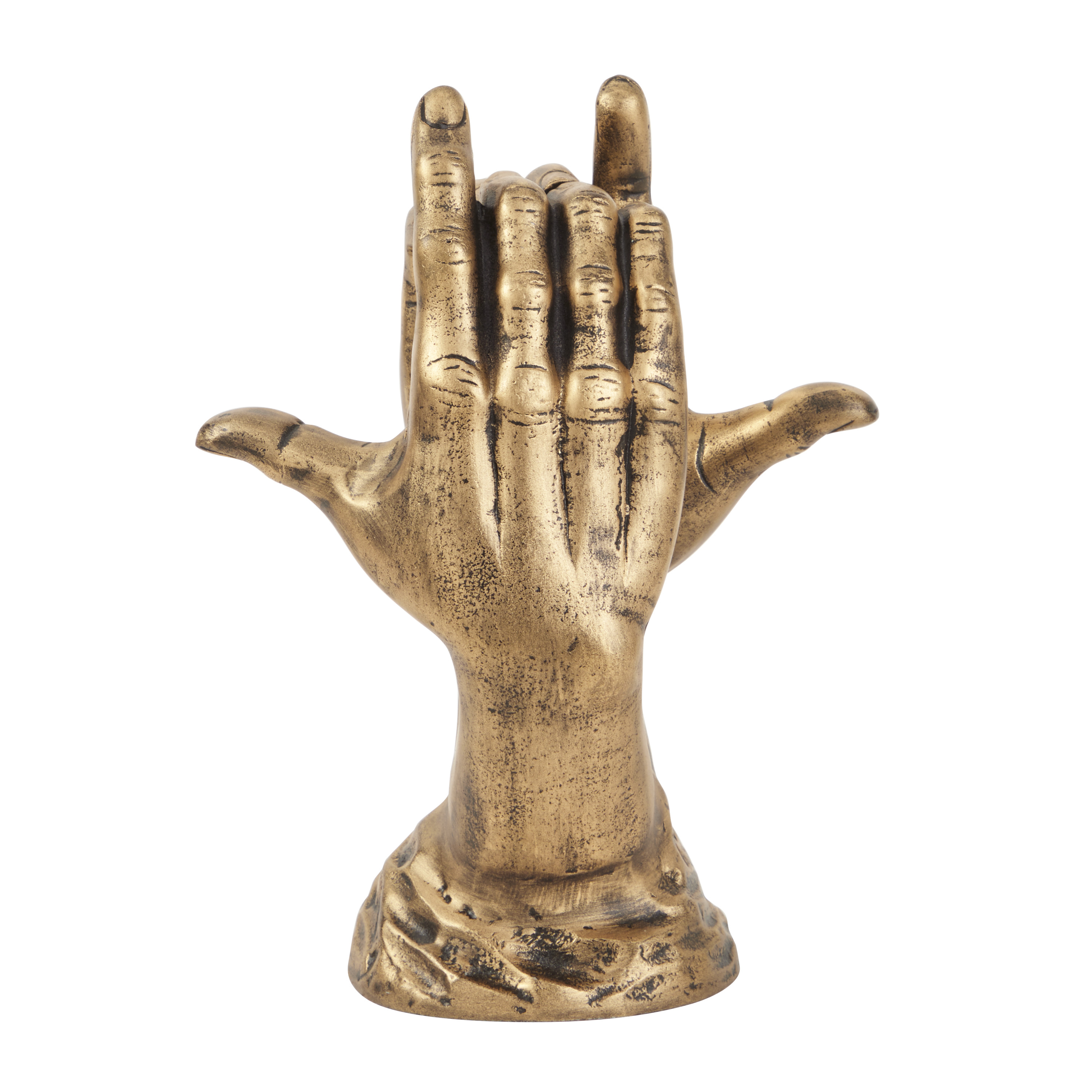 DecMode Gold Aluminum Traditional Abstract Sculpture