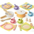 thumbnail image 1 of Juego de platos de cocina Toyssa de madera para niños, 34 piezas, 1 of 9