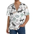 thumbnail image 1 of Balery Dachshund Dog Puppy Camisa Casual de Manga Corta con Botones para Hombre, Texturizada, Estilo Cubano, para Playa, Verano-Medium, 1 of 5