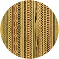 thumbnail image 1 of Ahgly Company Indoor Round Abstract Brown Modern Area Rugs, 4' Round, 1 of 4