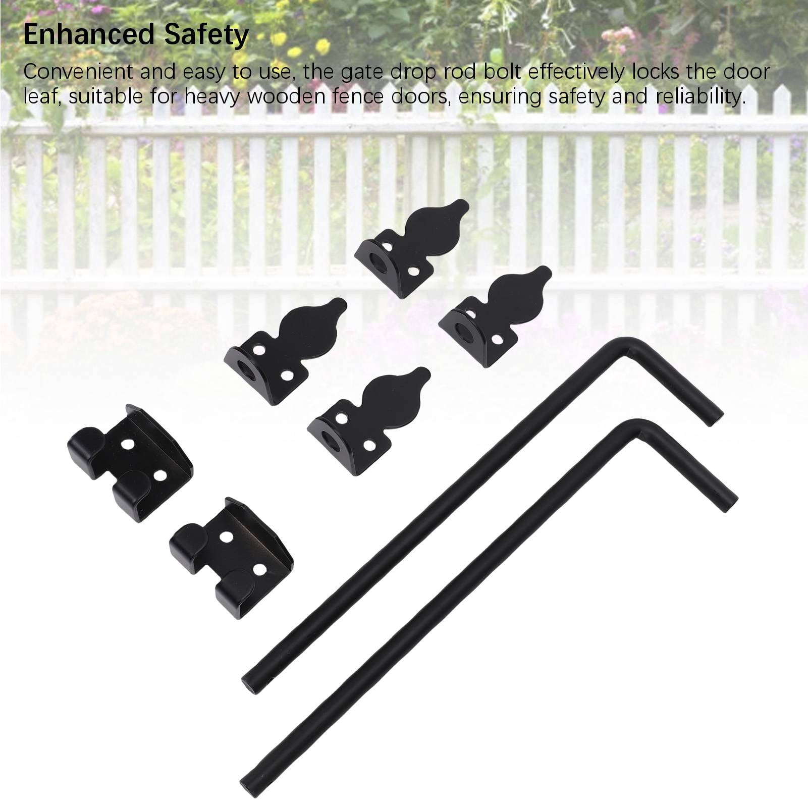 Riousery 32 in Heavy Duty Cane Drop Bolt Gate Ground Latch Rod Hardware for Wooden Fence Exterior Doors (32 inches / 81.28 cm)