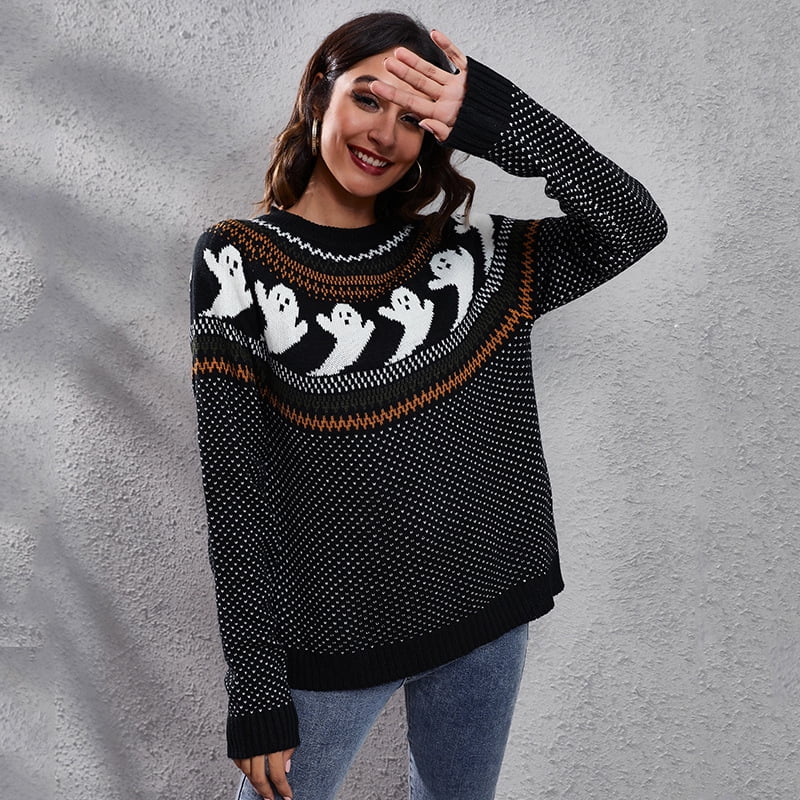Halloween ghost retro polka dot long 