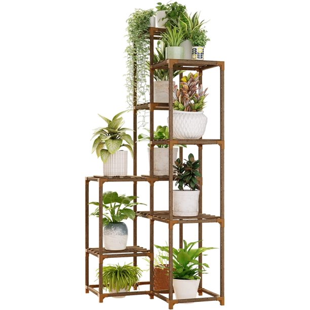 Bamworld Plant Stand Indoor Outdoor Corner Shelf Plant Shelves Indoor