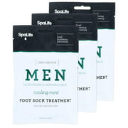 SpaLife Men's Cooling Mint Foot Sock for Dry, Cracked Feet (3 Pack)