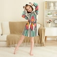 thumbnail image 3 of FORMRS Niños Bathrobe Unisex Hooded Robe Soft Plush Pajamas Sleepwear, Size 10-12T, Geometric Circle, 3 of 7
