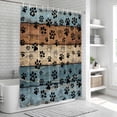 thumbnail image 6 of Blue Brown Bathroom Shower Curtains with 12 Hooks Polyester Waterproof Shower Curtain for Stalls and Bathtubs Rustic Farmhouse Dog Paw Vintage Decorative Bathroom Privacy Curtain 36x72 Inches, 6 of 8