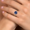 thumbnail image 4 of Gem Stone King 10K Two Tone Gold Blue Created Sapphire and Lab Grown Diamond Engagement Ring for Women | 3.86 Cttw | Round 10MM | Gemstone September Birthstone | Size 5, 4 of 6