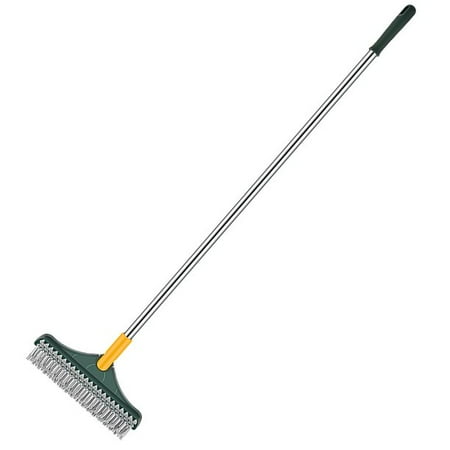 

3 in 1 Floor Brush with Long Handle Bathroom Kitchen Crevice Cleaning Brush 120° Triangular Rotating Brush Head with Squeegee