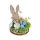 thumbnail image 2 of Set of 1 Easter Wooden Ornaments Rabbits and Eggs with Floral Design in Blue for Home Bucolic Style Desktop Decoration 5.51x4.53"Set de 1 adorno de madera de Pascua: conejos y huevos con JASKFLY, 2 of 8