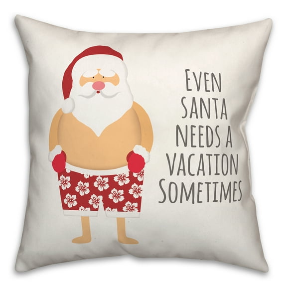 Creative Products Santa Vacation 16 x 16 Spun Poly Pillow