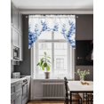 thumbnail image 3 of Blue Eucalyptus Swag Valances for Windows, Small Curtains Drapes, Watercolor Leaf Country Plants Kitchen Window Curtains Over Sink Rod Pocket Window Treatment Valance for Bedroom/Bathroom 56"x36", 3 of 5