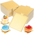 thumbnail image 1 of FELTECHELECTR 100 hojas de bases cuadradas para mini tartas, bases para tartas de mousse, bases de cartón, suministros para fiestas, 1 of 4
