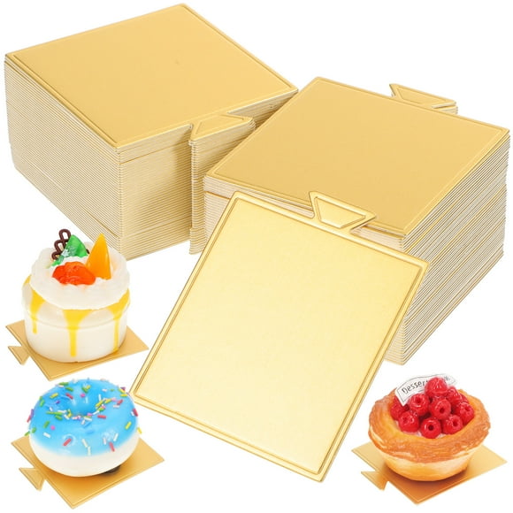 EeaseCA 100 Sheets of Cake Cardboard Square Boards Cake Boards Mousse Mini Cake Boards Cake Display Bases