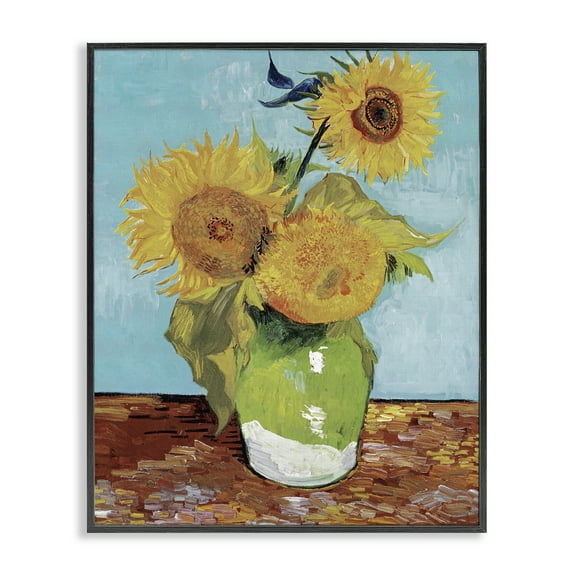 Stupell Industries Van Gogh Sunflowers Botanical & Floral Painting Black Framed Art Print Wall Art, 11 x 14