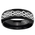 thumbnail image 2 of Celtic Knot 8MM Dome Brush Black Polish Edge Tungsten Men Ring, 2 of 2