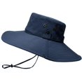 thumbnail image 1 of Sombrero de sol para hombre Protección UV 12CM Sombrero de safari de ala ancha Sombrero de pescador al aire libre de verano Sombrero de arbusto Sombrero de jardín Sombrero de arbusto Sombrer JFHHH pequeña, 1 of 5