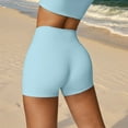 thumbnail image 4 of Women's High Waist Athletic Shorts for Yoga and Fitness- Small, Light Blue, 4 of 6