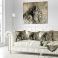 thumbnail image 3 of Designart Lion in Sepia - Animal Throw Pillow - 16x16, 3 of 5