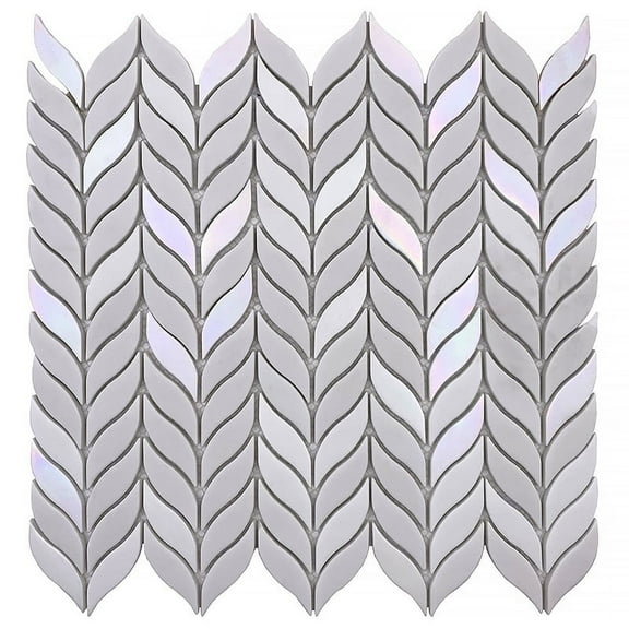 10 pack White and Blue 11.6-in X 12.1-in Recycled Glass Mosaic Floor and Wall Tile (9.75 sq ft/case)