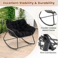 thumbnail image 5 of Resenkos Rocking Patio Bistro Outdoor Chairs,Outdoor Rocking Chair Oversized Patio PE Wicker Egg Chair with Cushion-Black, 5 of 10