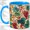 Blue, variant on Grape Vine Accent Mug, 11oz Ceramic Coffee Cup for Garden Lovers