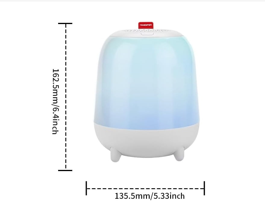 RAPOBRIX Cool Mist Humidifier for Bedroom with Nightlight - Ultrasonic Quiet Top Fill for Baby/Home (White)