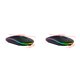 2PCS Wireless Rechargeable Computer Mouse Silent Metal Scroll Wheel