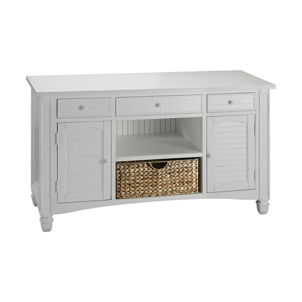Nantucket 2 Door 3 Drawer Console Table In White With Basket Com Nantucket 2 Door 3 Drawer Console Table, White Console Table With Drawers And Baskets
