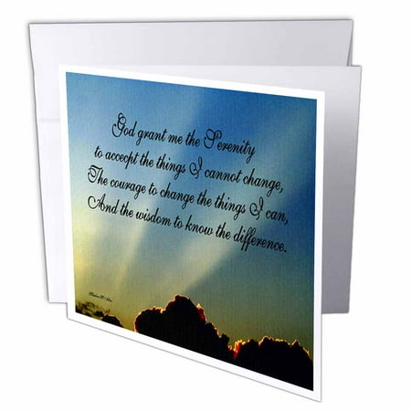 3dRose The Serenity Prayer, Greeting Cards, 6 x 6 inches, set of 12