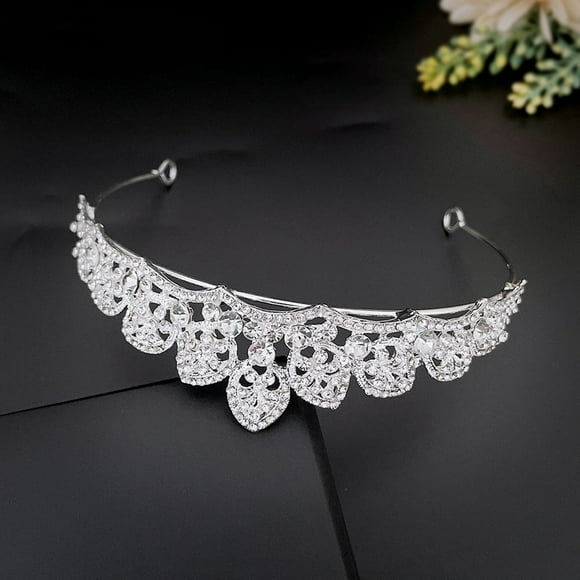 FESTFENDS Diadème Décoratif de Mariée Design Élégant Femme Diadème Argent Lot de 1