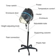 thumbnail image 4 of SuperDeal Adjustable Hooded Hair Dryer, Freestanding 1300W Rolling Bonnet Dryer with Temperature Control, Black, 4 of 9
