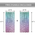 thumbnail image 5 of Girly Blue Purple Teal Curtains 42W x 63L Inch Rod Pocket Not Glitter Colorful Pink Spot Girls Bedroom Decor Ombre Turquoise Dots Mermaid Princess Living Room Window Drapes Fabric 2 Panel, 5 of 6