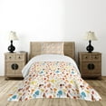 thumbnail image 4 of Ambesonne Mushroom Quilted Bedspread Set 2 Pcs, Toadstool Cartoon Style, Twin Size, Multicolor, 4 of 5