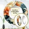 thumbnail image 3 of Designart "Terracotta And Azure Blooms" Floral Rund Mirror For Wall Decor - Large Blue Round Printed Mirror -Cottage Round Living Room Mirror - 29" x 29", 3 of 6