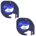 thumbnail image 1 of 2 Pack Plastic Label Tapes for DYMO LetraTag 91201 Black on White (12mm x 4M) for LT-100H, LT-100T, 1 of 5