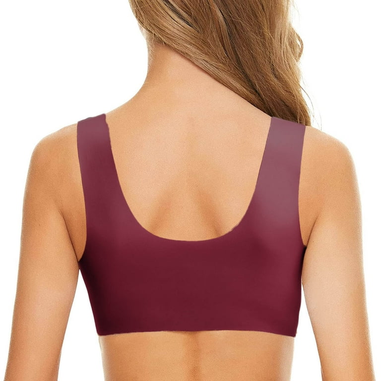 Cathalem Longline Full Coverage Bra with Back and Side Support T Shrit Bra  Push Up(Red,XXL)