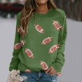 thumbnail image 2 of BODOAO Womens Sparkle Football Sequin Rugby Sweatshirt Game Day Y2K Crewneck Oversized Shirt Long Sleeve Loose Pullover Women's Casual Convention for Tarot and Brews Classic Sweatshirt Green M, 2 of 5