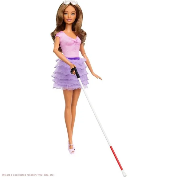 Barbie 12.7" Fashionistas Doll Brown Hair/Brown Eyes Blind Doll