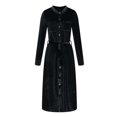 thumbnail image 4 of ChaoHeng Long Sleeve Dresses Dresses Long Sleeve Casual Fashion Women Solid Color V-Neck Long Ankle Sleeve High Waist Dress Skirt, 4 of 6