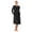 Black Onyx, variant on Aria Women’s Long Sleeve Strech Velour 44" Sleepwear Gown with Braided Trim, Sizes XS-5X