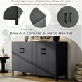 thumbnail image 6 of Euroco 59" Farmhouse Buffet Cabinet with Natural Distressed Finish,Accent Wood Sideboard Coffee Bar Station Table for Kitchen Living Room,Black, 6 of 9
