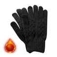 thumbnail image 1 of Knit Screen Gloves Winter Five Finger Couple Cycling Plus Fleece Student Thickened Warm Retro Woman, 1 of 4