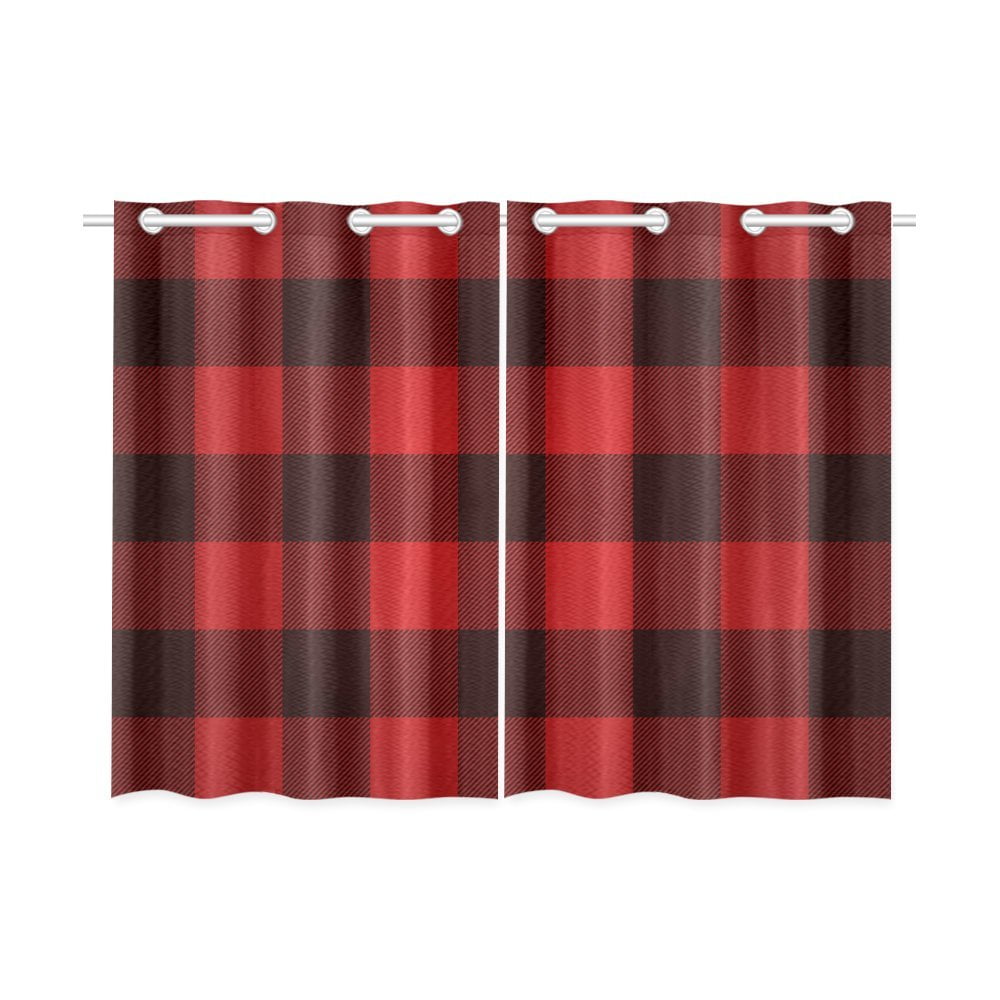 MKHERT Red Buffalo Check Lumberjack Plaid Window Curtains Kitchen