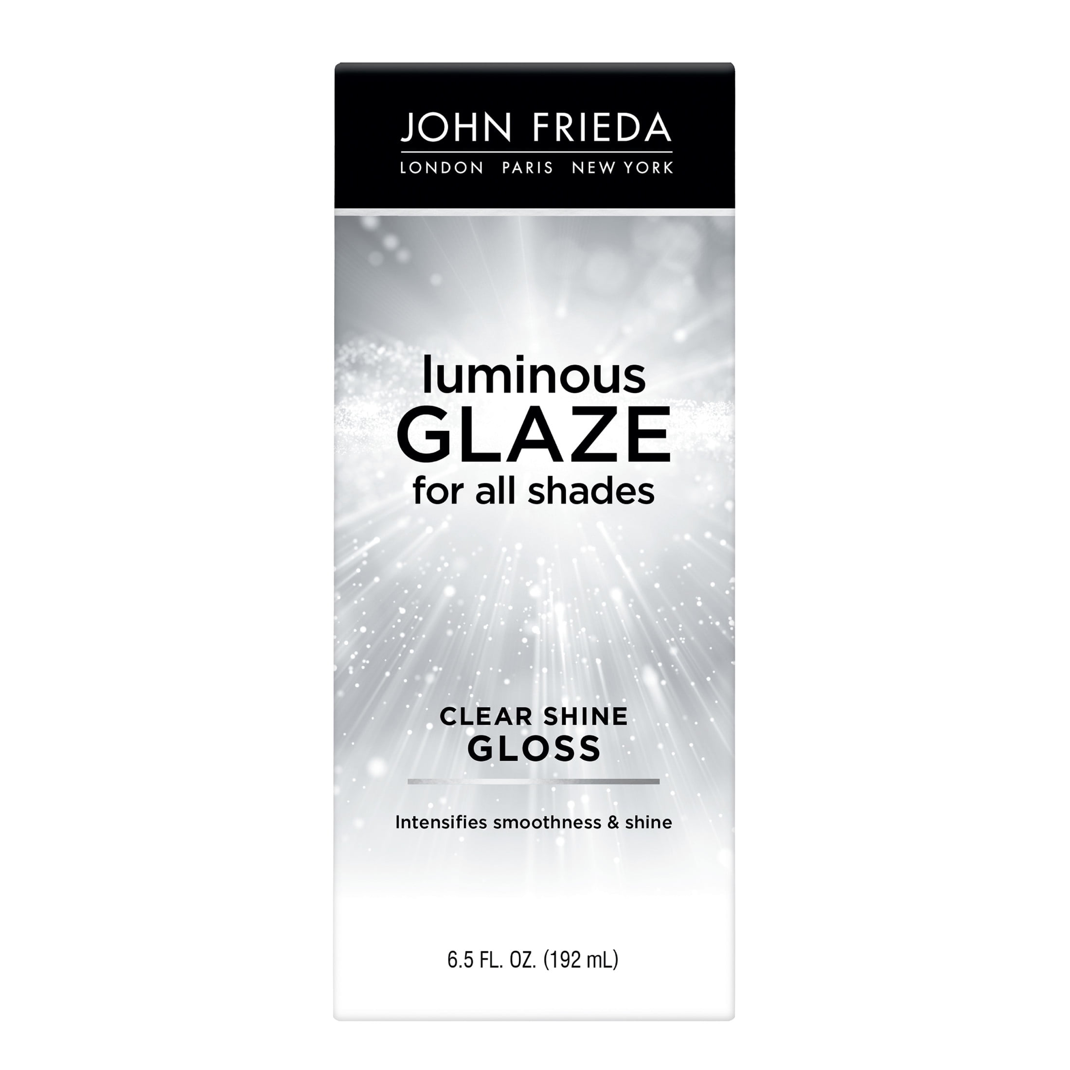 (4 pack) John Frieda Clear Hair Shine Gloss Treatment, Luminous Glaze, Rich Color, without Frizz, for Men and Women, 6.5 fl oz