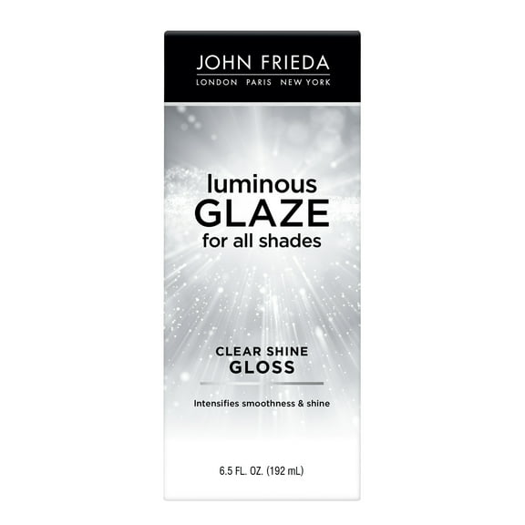 John Frieda Clear Hair Shine Gloss Treatment, Luminous Glaze, Rich Color, without Frizz, for Men and Women, 6.5 oz